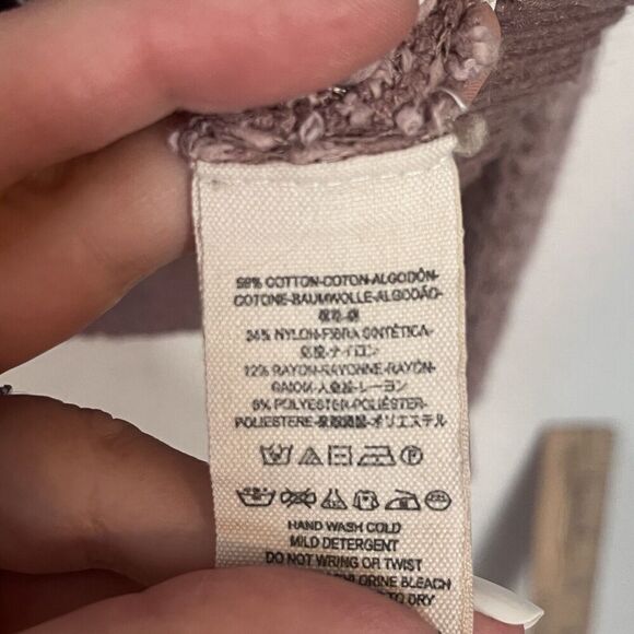 Free People By Your Side Pullover Sweater in Mauve Women Medium Cowl Neck - Picture 9 of 9